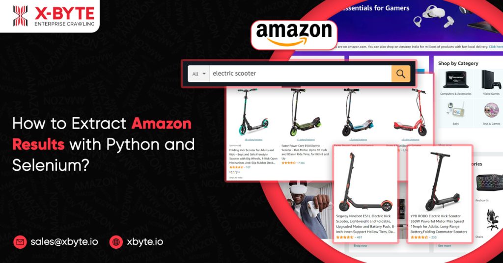 scraping amazon results with selenium and python
