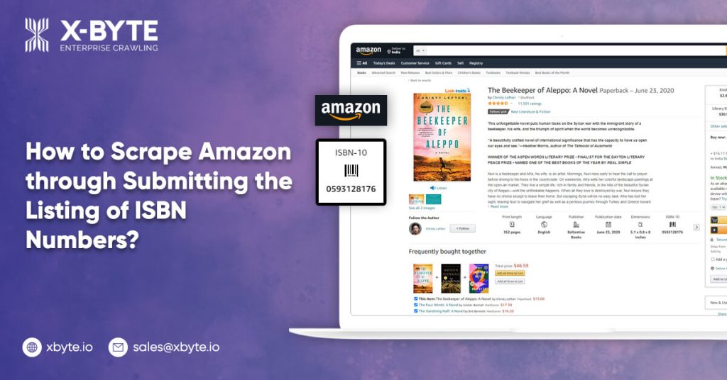 how to scrape amazon through submitting the listing of isbn numbers image