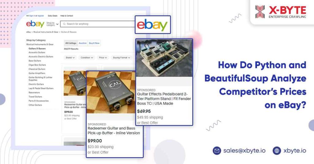 how do python and beautifulsoup analyze competitor prices on ebay