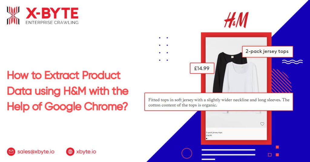how to extract product data using hm with the help of google chrome