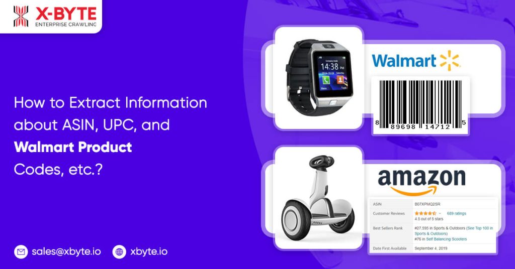 information about upc asin walmart product codes