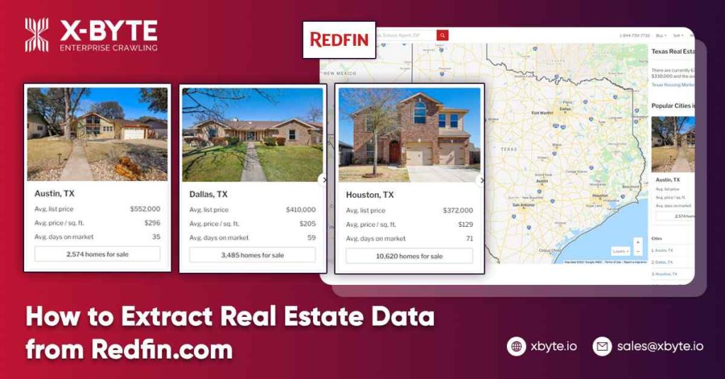how to extract real estate data from redfin com