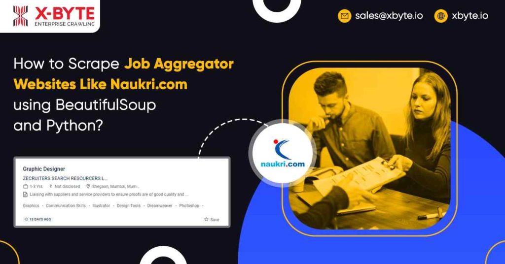 how to scrape job aggregator websites like naukri com using beautifulsoup and python