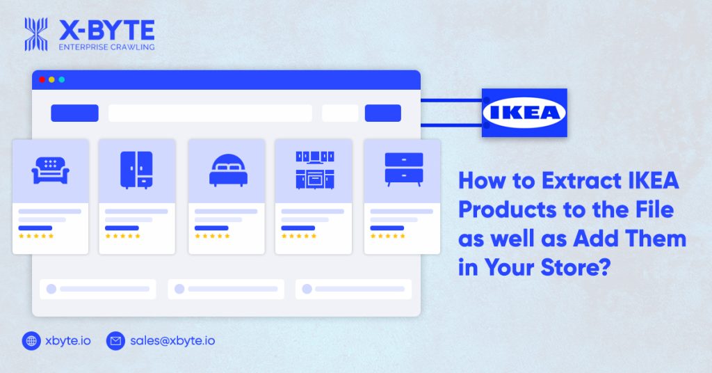 how to extract ikea products to the file as well as add them in your store