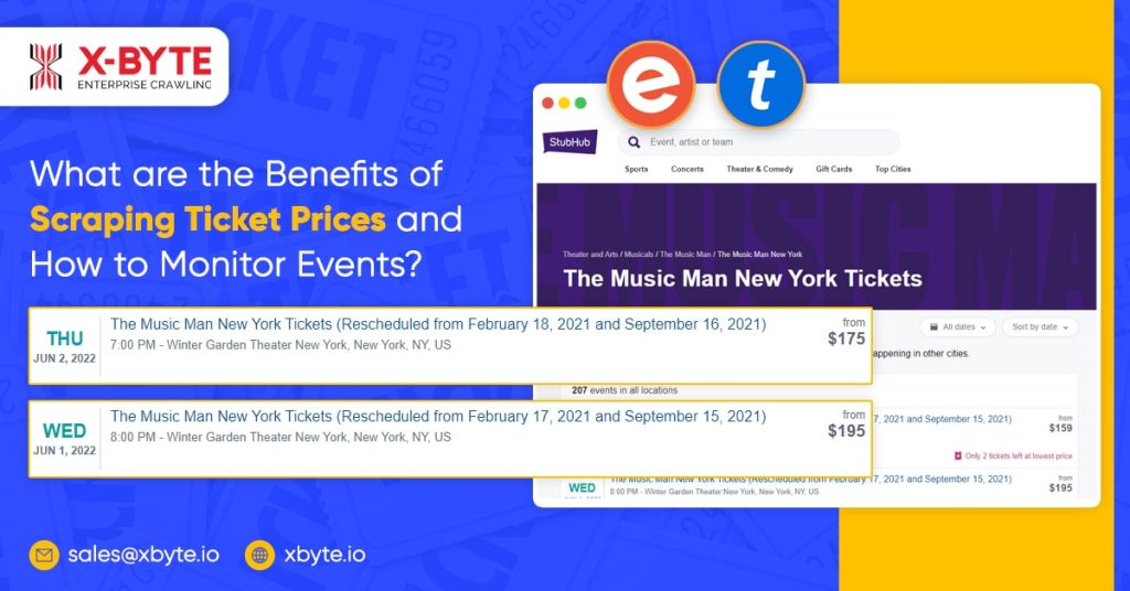 what are the benefits of scraping ticket prices and how to monitor events